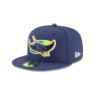 Blue Tampa Bay Rays Hat - New Era MLB Authentic Collection 59FIFTY Fitted Caps USA8419623